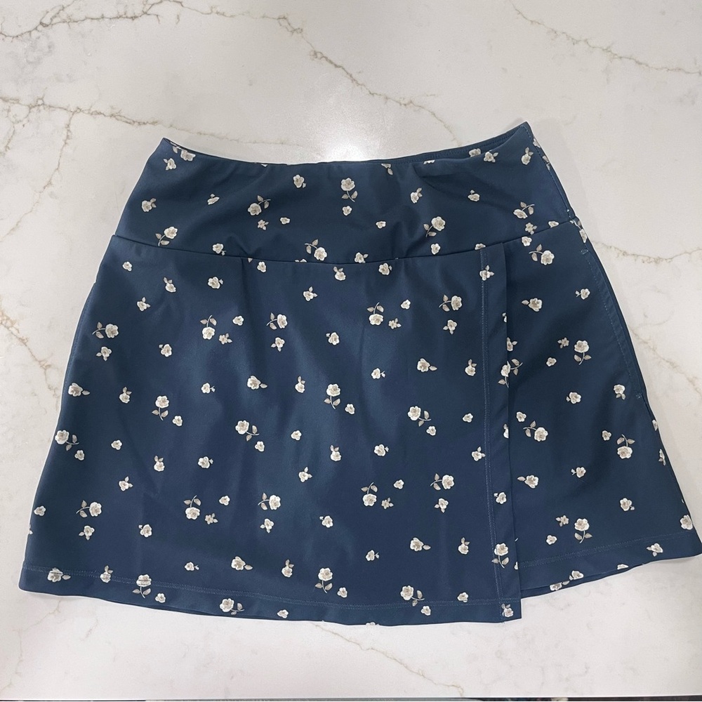Abercrombie Kids YPB Floral Skort Blue 11/12 Girls Athletic Tennis Skirt